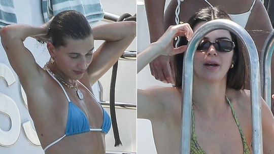 Hailey Bieber e Kendall Jenner curtem férias em iate no México; veja