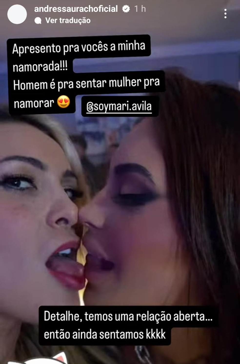 Andressa Urach assume namoro e beija muito influenciadora: A mulher mais  linda é minha