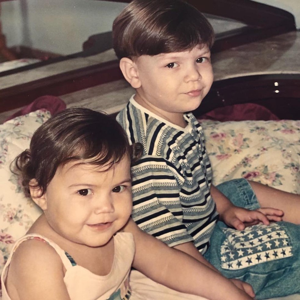 Saulo e Sarah Poncio na infancia — Foto: Instagram
