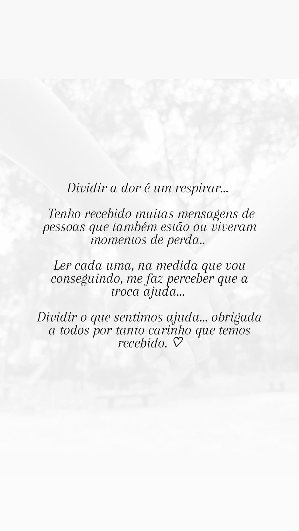 Lí Martins desabafa sobre perda do marido e agradece apoio dos fãs — Foto: Reprodução/ Instagram