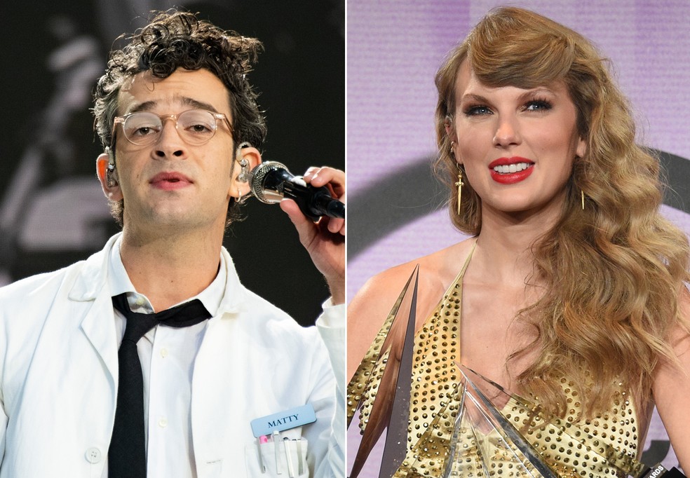 Matty Healy e Taylor Swift — Foto: Getty Images