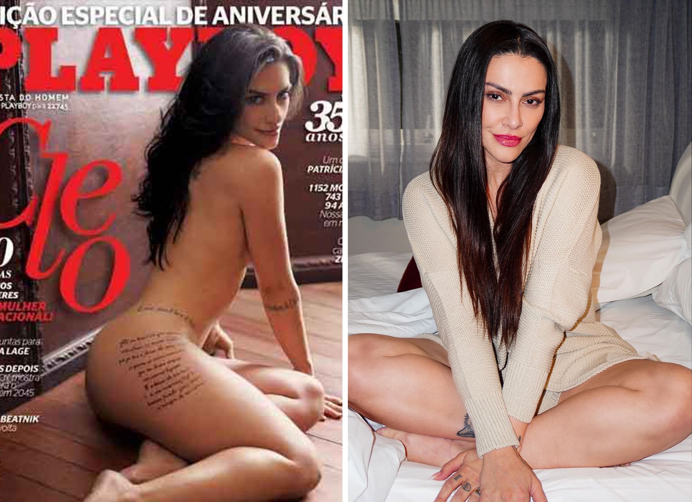 Cleo, na capa da Playboy, e atualmente — Foto: Divulgação/Playboy e Reprodução/Instagram