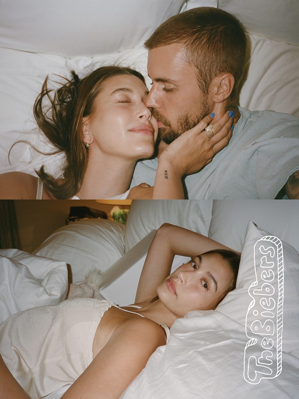 Hailey Bieber e Justin Bieber para a revista 'WYouth' — Foto: Divulgação/WYouth/Arquivo Pessoal