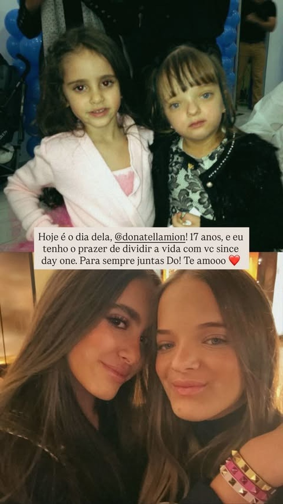 Rafa Justus e Donatella Mion, filha de Marcos Mion — Foto: Reprodução/Instagram