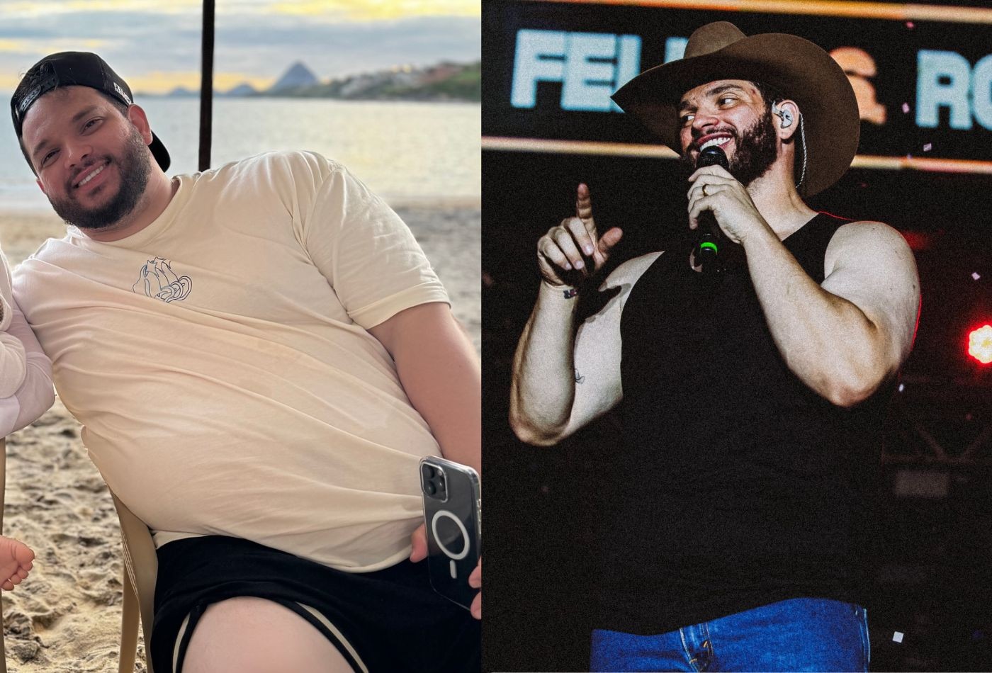 Felipe, dupla com Rodrigo, perde 65 kg e revela: 'Não tinha fôlego para cantar nem brincar com os meus filhos'