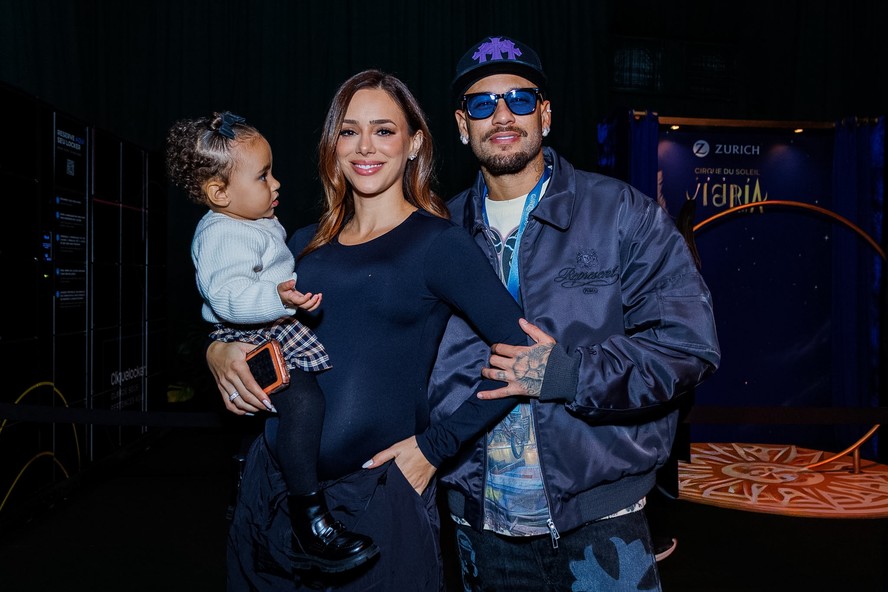 Neymar e Bruna Biancardi com Mel