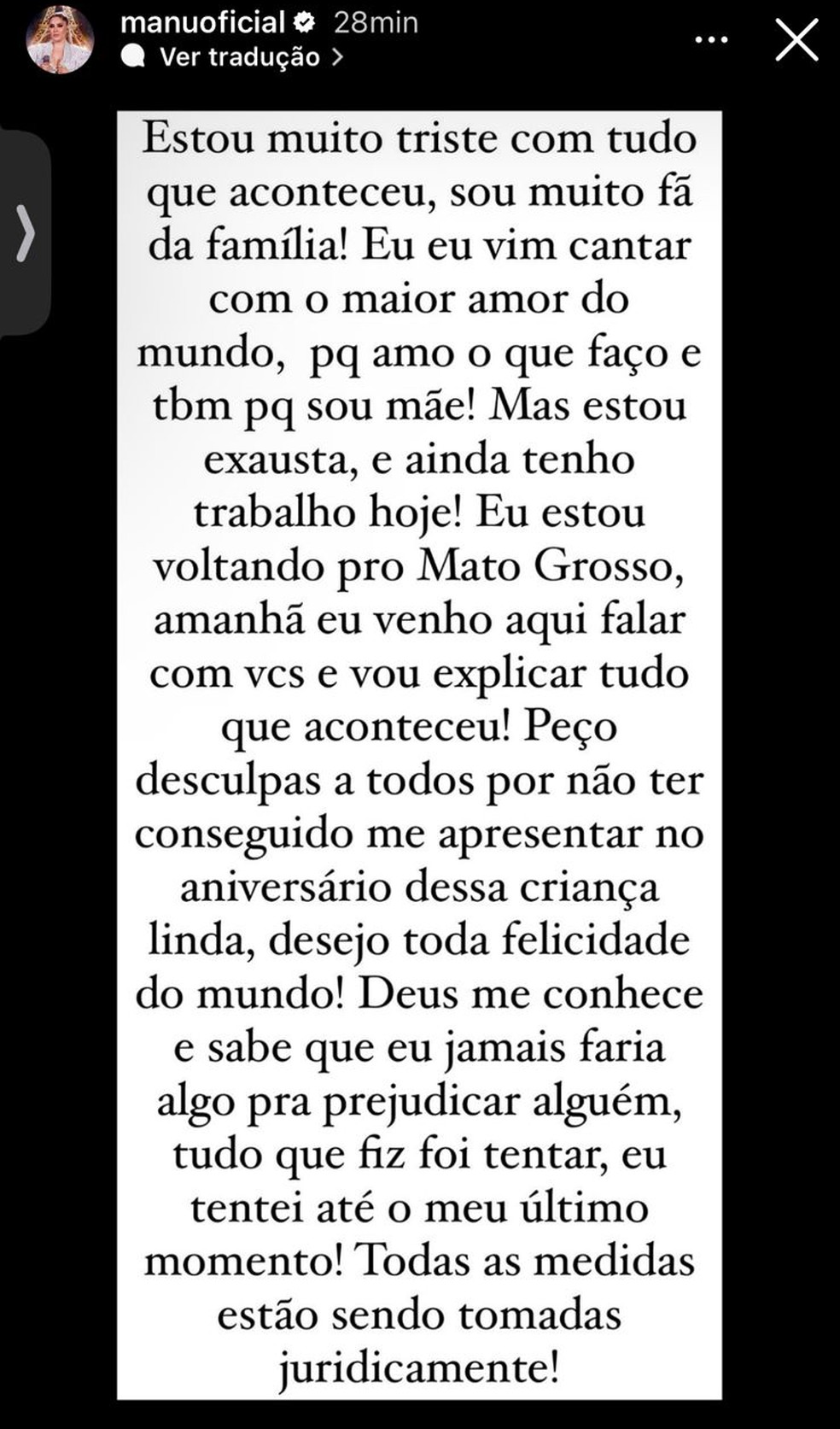 Manu Bahtidão não canta na festa de Lua, filha de Eliezer e Viih Tube ...