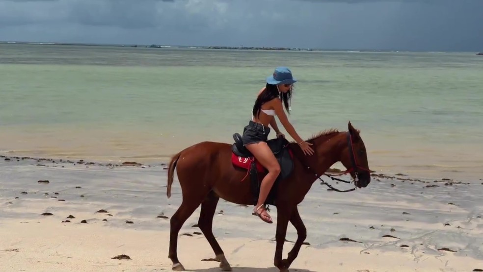 Jade Picon e André Lamoglia em viagem romântica a São Miguel dos Milagres, em Alagoas — Foto: Reprodução/Instagram