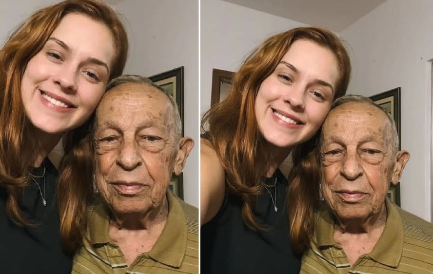 Sophia Abrahão e o avô Geraldo