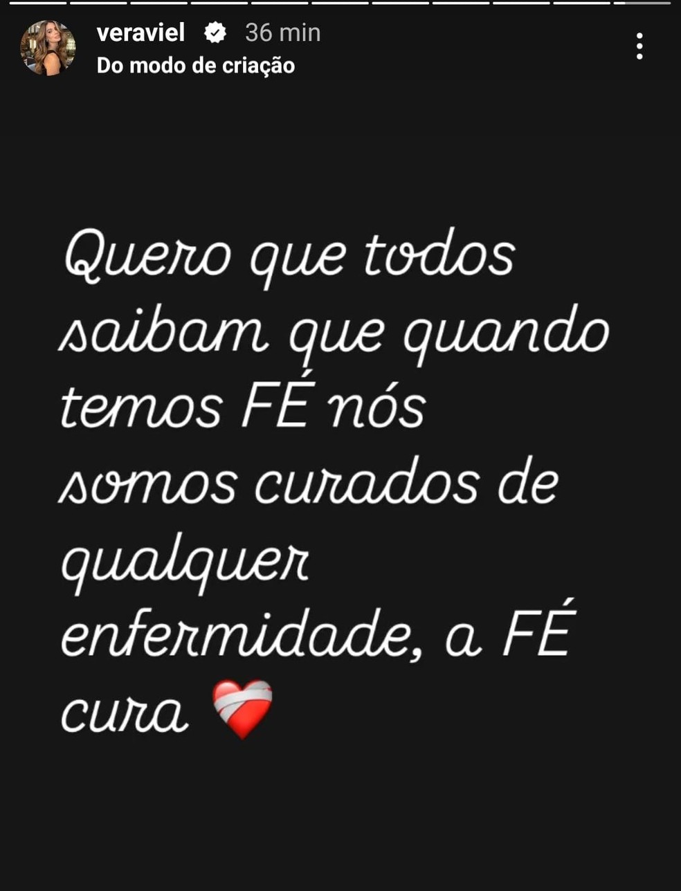 Vera Viel descreve 'momento sobrenatural' em cirurgia para retirar tumor raro — Foto: Reprodução/Instagram