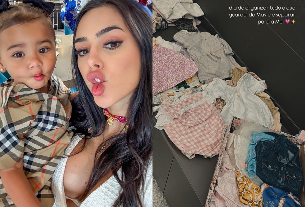 Bruna Biancardi revela ter guardado roupas de Mavie para Mel; confira