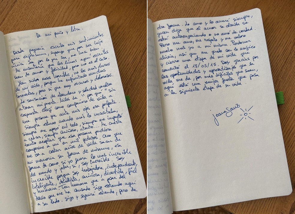 Joana Sanz escreve carta indicando fim de casamento com Daniel Alves &mdash; Foto: Reprodu&ccedil;&atilde;o Instagram