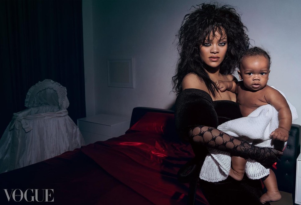 Rihanna e ASAP ROCKY para a British Vogue — Foto: Reprodução/Instagram/@InezAndVinoodh
