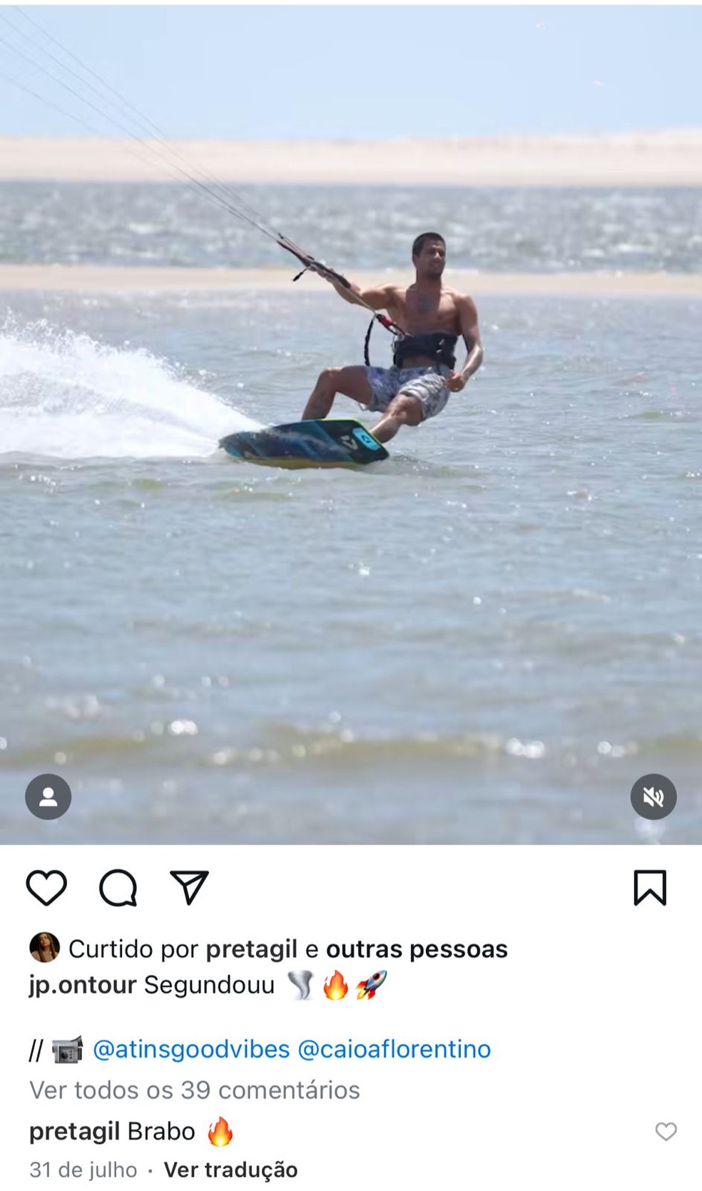 Comentários de Preta Gil em publicações de João Pedro Modesto — Foto: Reprodução/Instagram