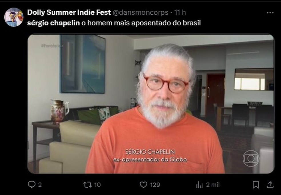 Público reage ao novo visual de Sérgio Chapelin — Foto: Reprodução | X