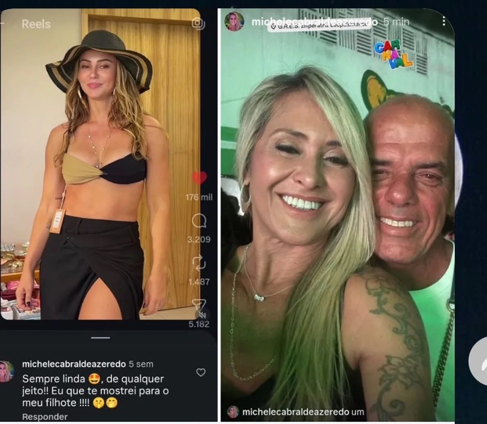 Mãe de João Chianca comentou em post de Paolla Oliveira e esteve em seu último ensaio — Foto: Reprodução/Instagram