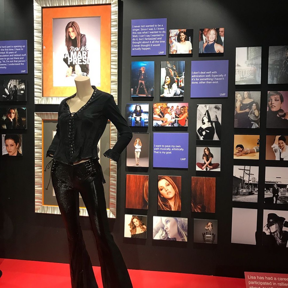 Exposição de itens pessoais de Lisa Marie Presley tem recebido muitos fãs dias antes do velório — Foto: Reprodução / Instagram