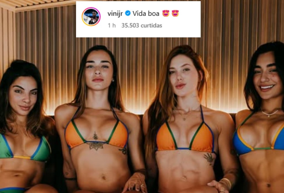 Comentário de Vini Jr. na foto de Virginia Fonseca — Foto: Reprodução/Instagram