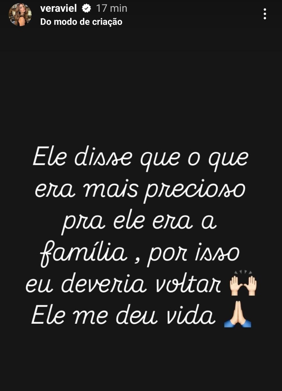 Vera Viel fala de 'momento sobrenatural' em cirurgia para retirada de tumor raro — Foto: Reprodução/Instagram