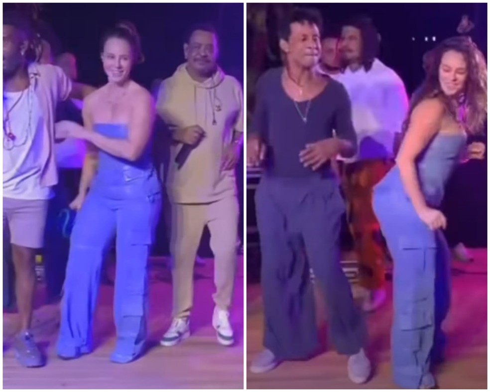 Paolla Oliveira dança com Luís Miranda ao som de Beto Jamaica e Compadre Washington — Foto: Reprodução do Instagram