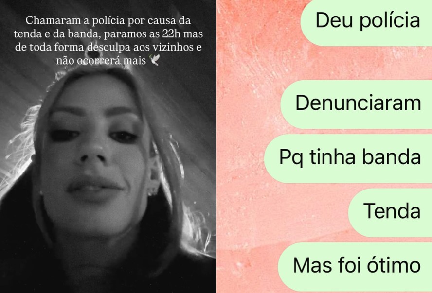 Maria Lina conta que polícia foi chamada durante festa de aniversário 'raiz': 'Paramos às 22h'