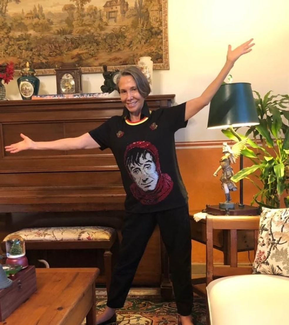 Florinda Meza com a camiseta do Chapolin — Foto: Reprodução do Instagram