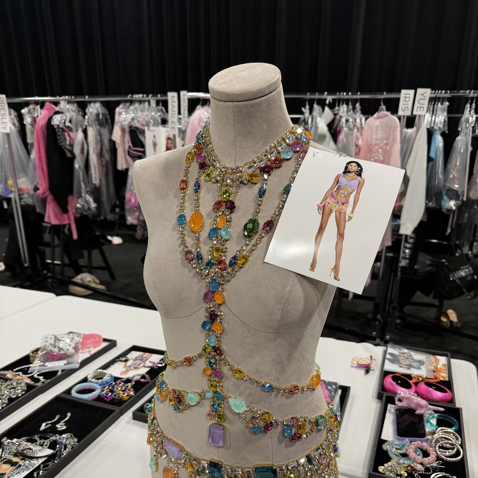 Daiane Sodré mostra bastidores do Victoria's Secret Fashion Show — Foto: Acervo pessoal