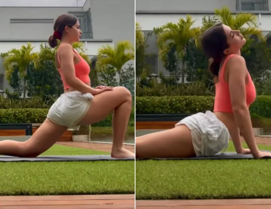 Jade Picon fazendo ioga — Foto: Reprodução/Instagram