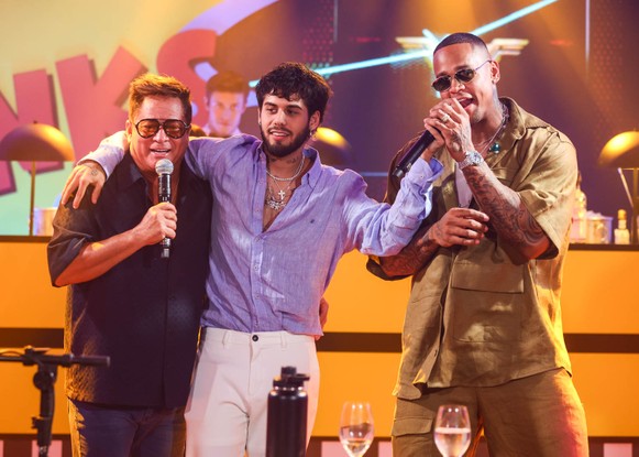 Zé Felipe se apresentou no aniversário com Leonardo e Léo Santana