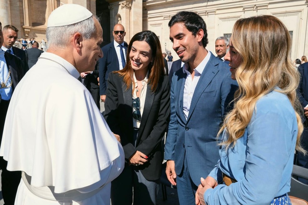 Giovanna Lancellotti mostra encontro com papa Leão XIV — Foto: Reprodução/Instagram