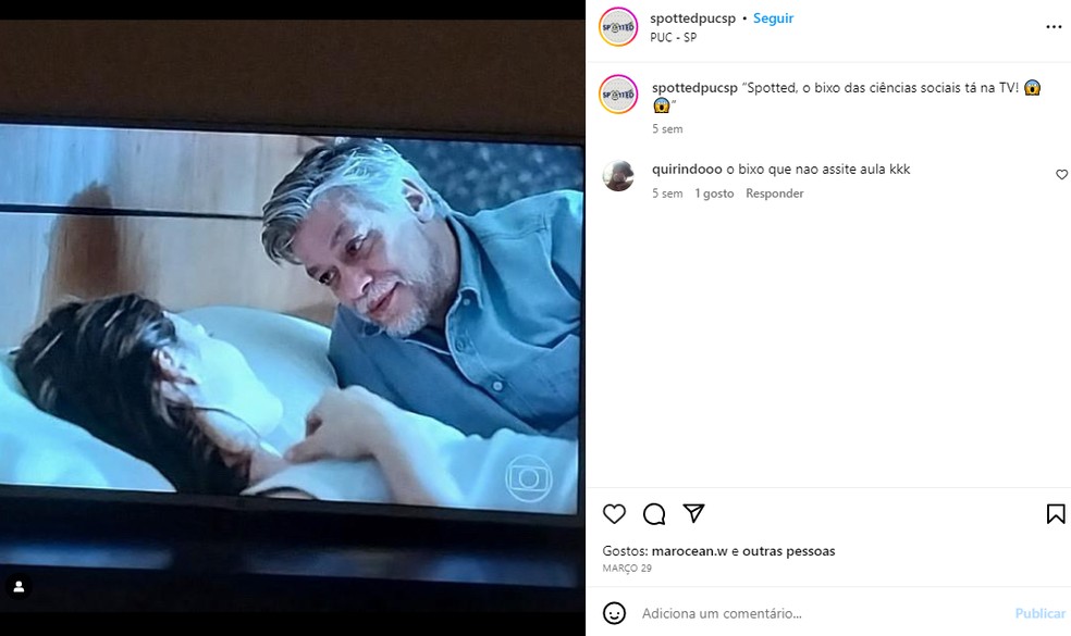 Fabio Assunção é flagrado por alunos da Puc — Foto: Reprodução do Instagram