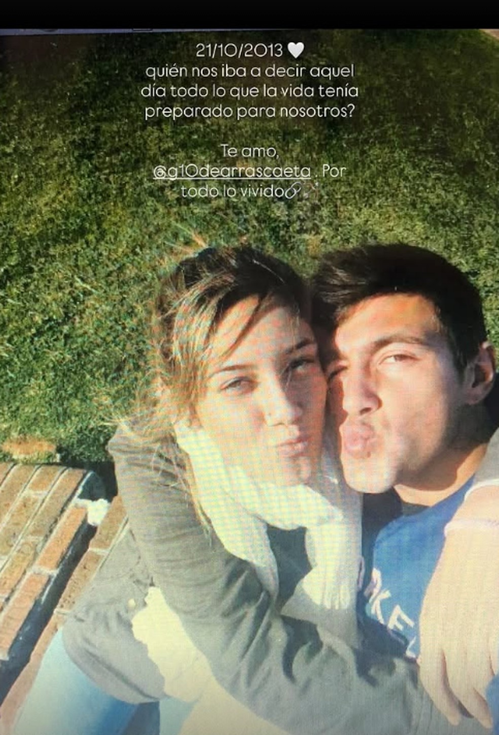 Camila e Arrascaeta em 2013 — Foto: Reprodução/Instagram