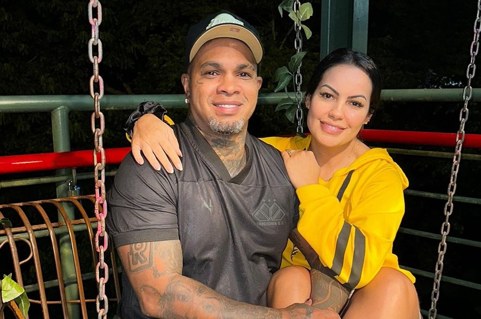 Rodriguinho e a mulher, Bruna Amaral — Foto: Reprodução/Instagram
