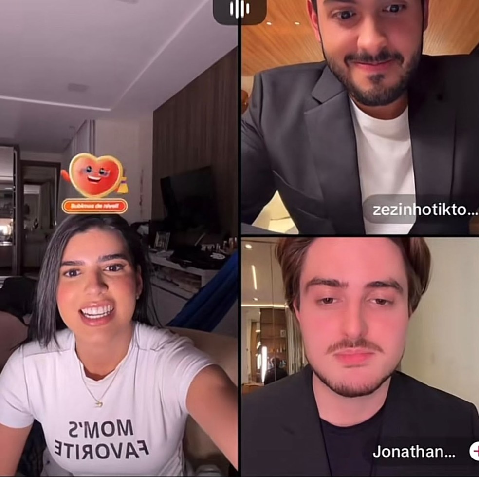 Milca, João Vitor Santiago e Jonathan — Foto: Reprodução/TikTok