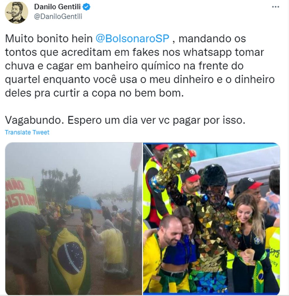 Danilo Gentili critica Eduardo Bolsonaro por ida ao Catar: 'Vagabundo