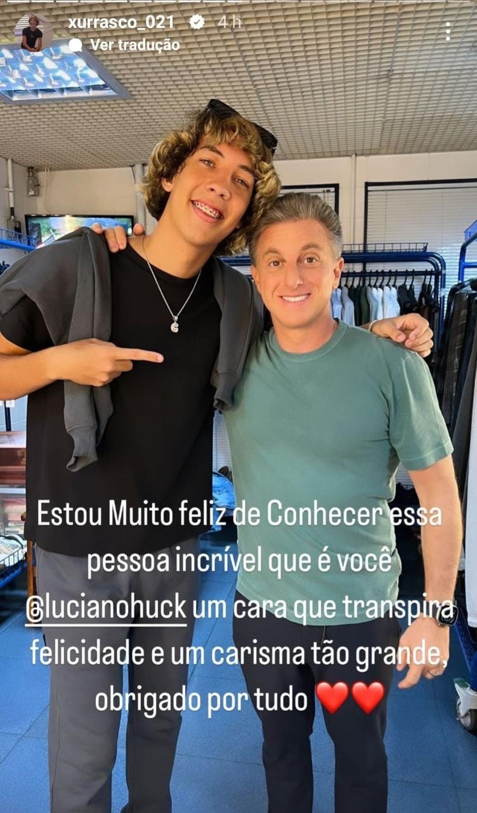 Xurrasco e Luciano Huck — Foto: Reprodução/Instagram