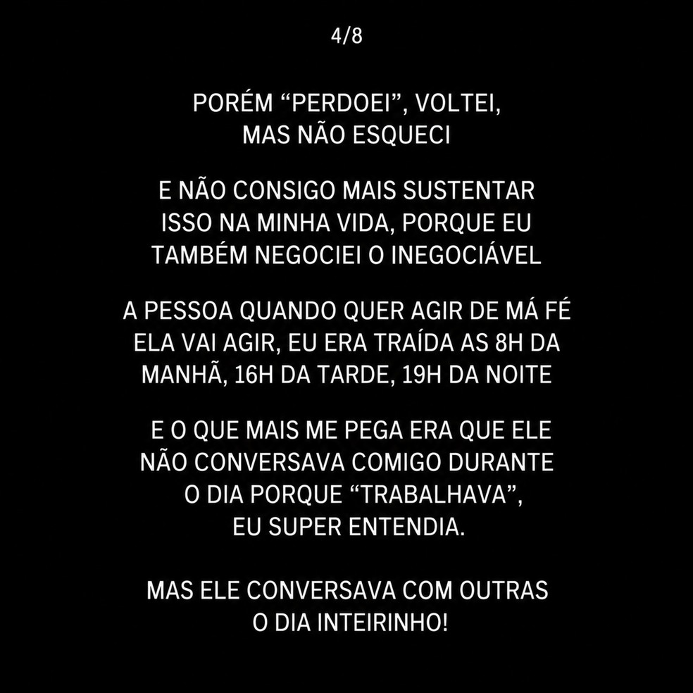 Término de Duda Correa e Thiago Queiroz — Foto: Reprodução/Instagram