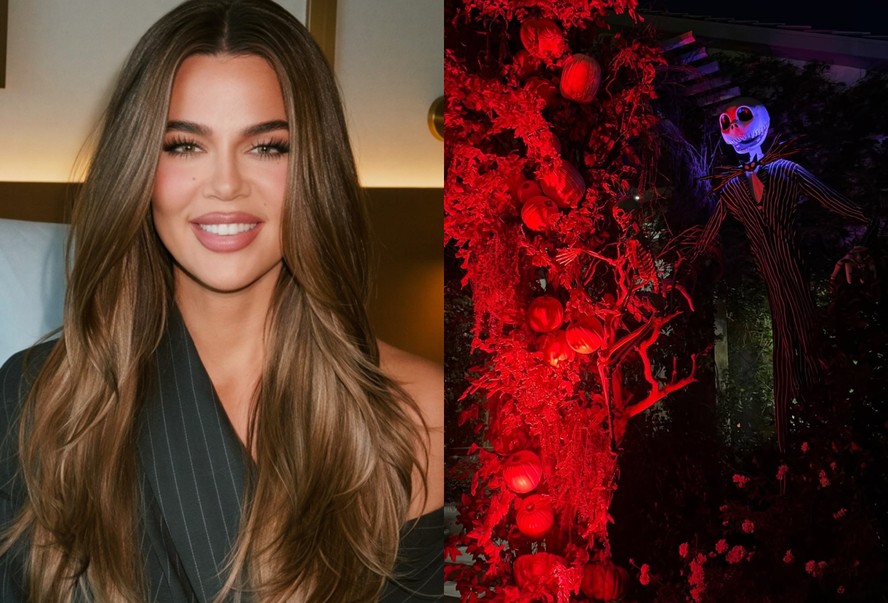 Khloé Kardashian impressiona com decoração de Halloween e bonecos gigantes de 'O Estranho Mundo de Jack'