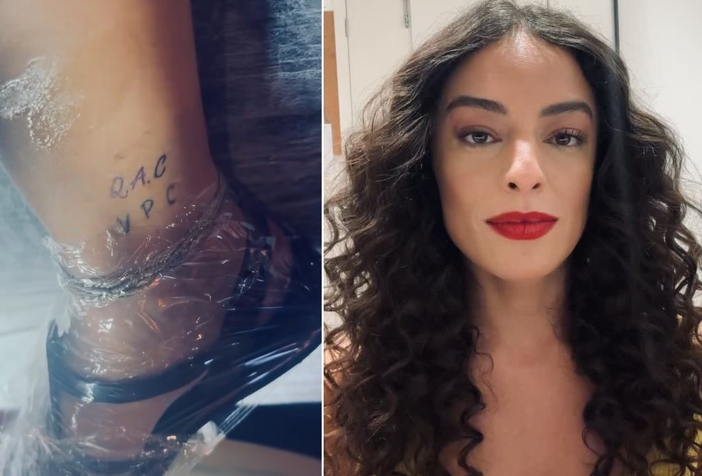 Pri Helena tatuou aas siglas QAC e VPC na perna — Foto: Reprodução/Instagram