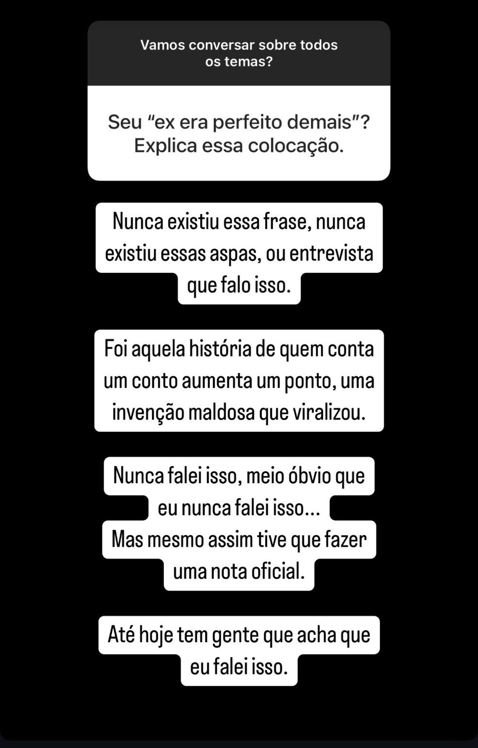 Carol Celico desmente frase que causou polêmica — Foto: Reprodução/Instagram