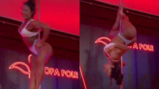 Gracyanne Barbosa faz sequência hipnotizante de piruetas em aula de pole dance; assista!