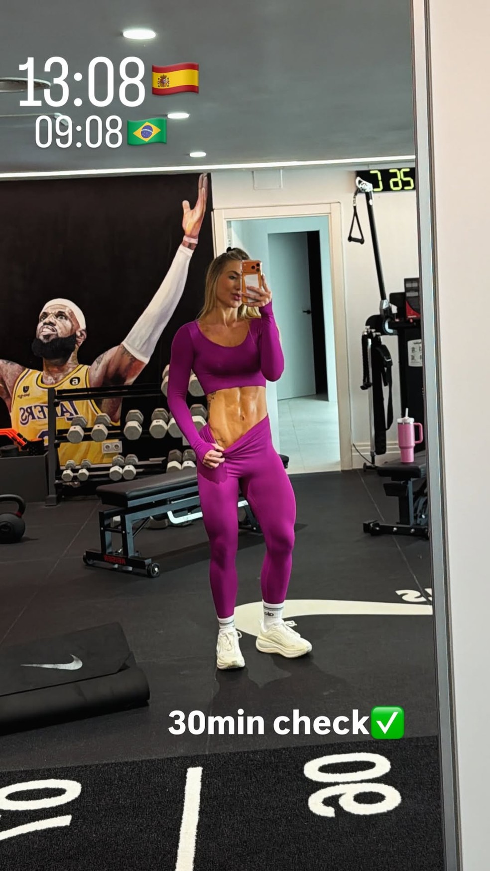 Virginia Fonseca mostrou treino em mansão de Vini Jr — Foto: Reprodução/Instagram