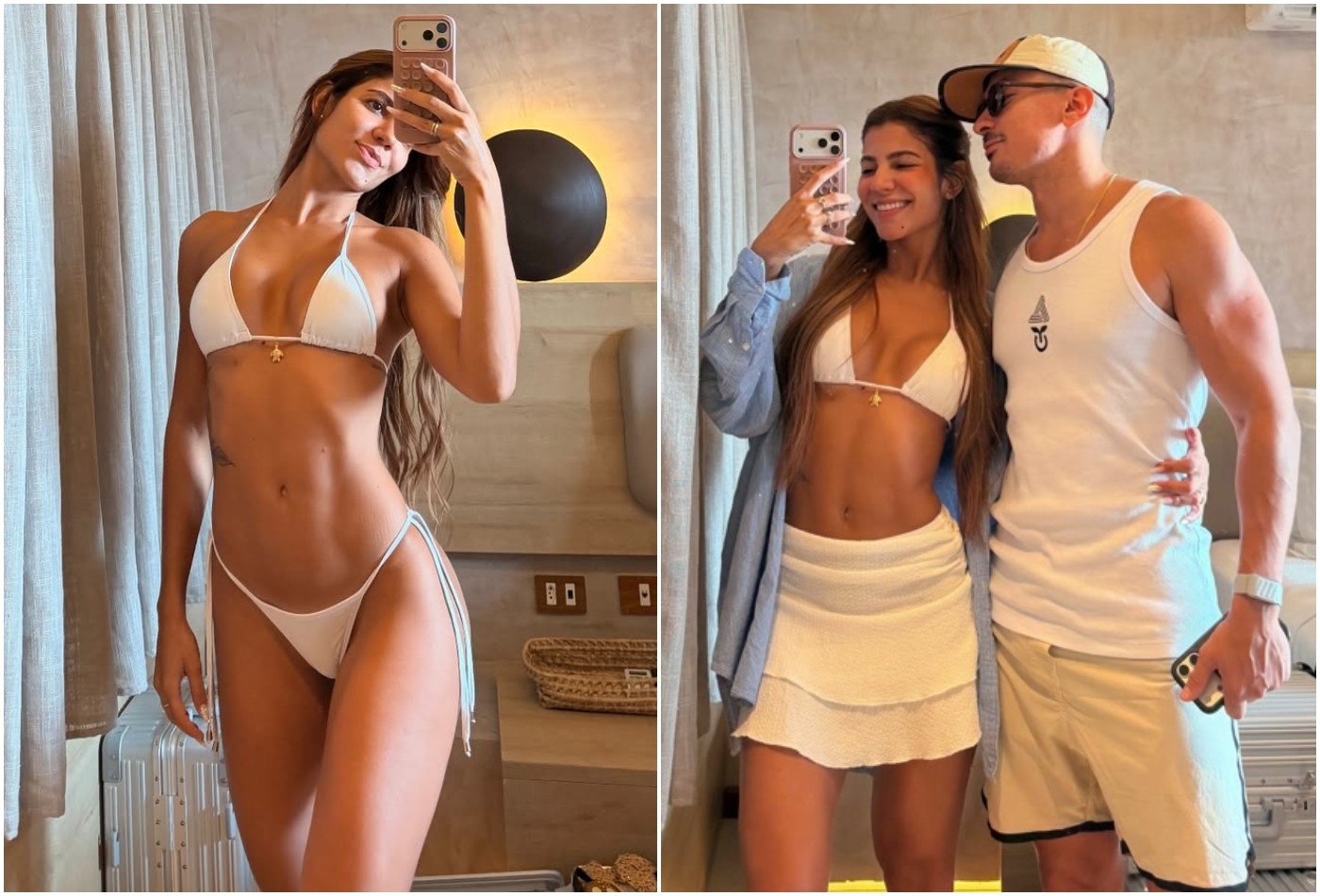 Ex-BBB Hariany curte viagem a Noronha com irmão de Anitta: 