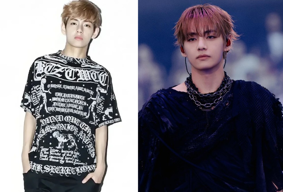 V: antes e depois — Foto: Divulgação e Reprodução/Instagram