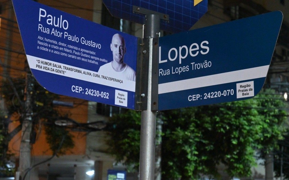 Rua Ator Paulo Gustavo fica no bairro Icaraí, em Niterói — Foto: Reprodução/Instagram