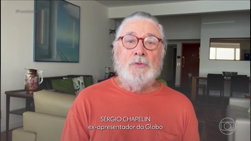 Sérgio Chapelin em entrevista ao Fantástico — Foto: Reprodução | TV Globo