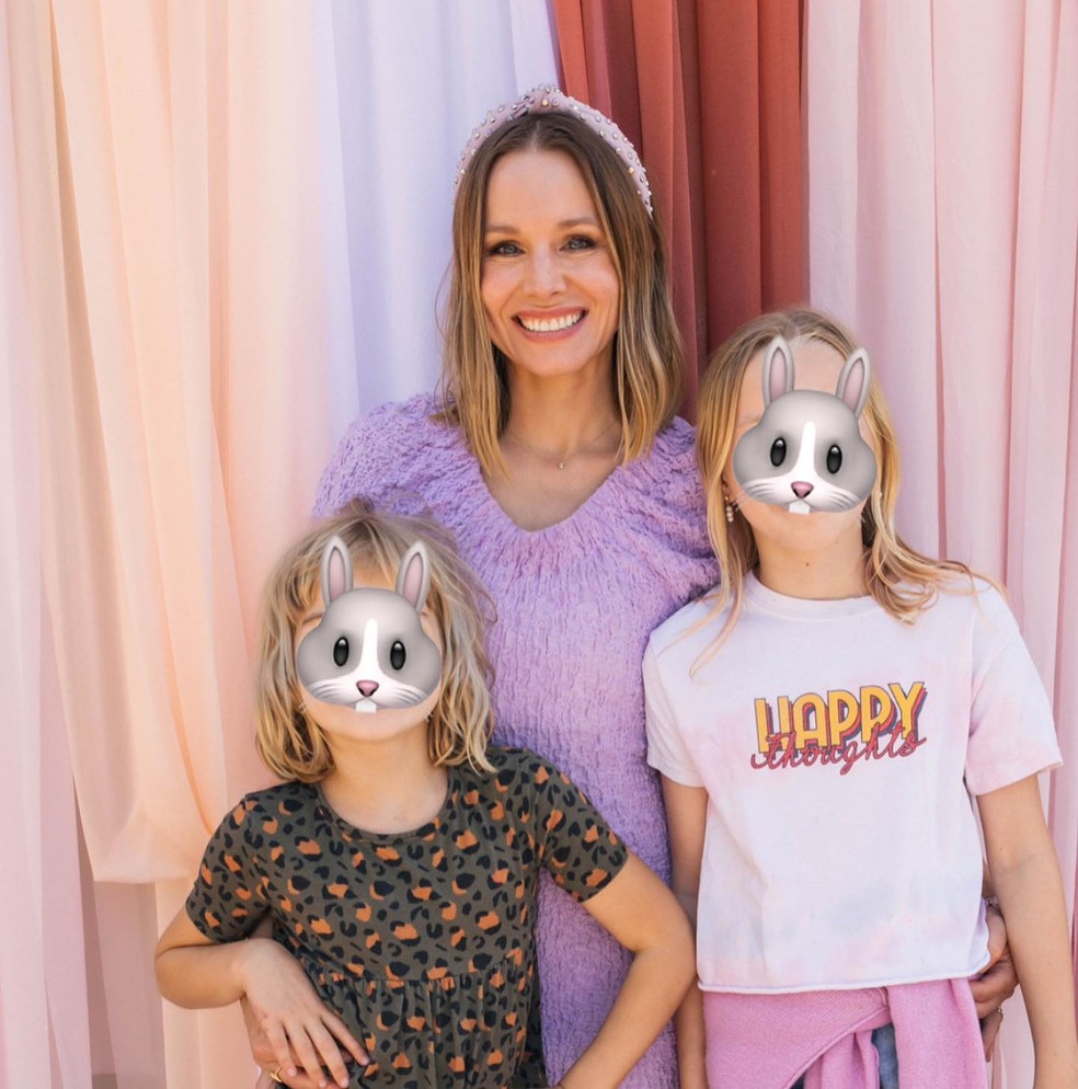Kristen Bell e as filhas, Delta e Lincoln — Foto: Reprodução / Instagram