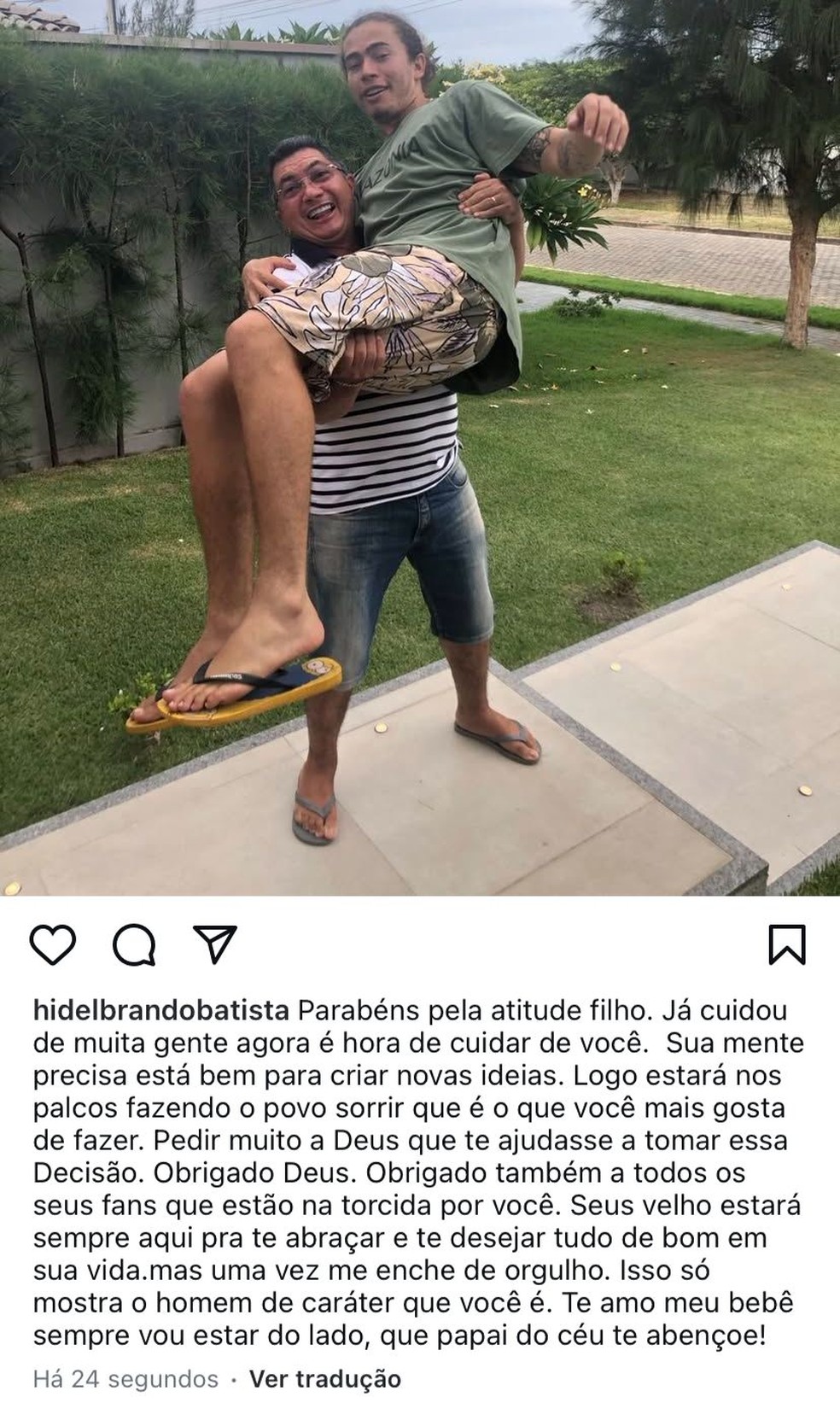 Post de Hidelbrando Batista, pai de Whinderson — Foto: Reprodução | Instagram
