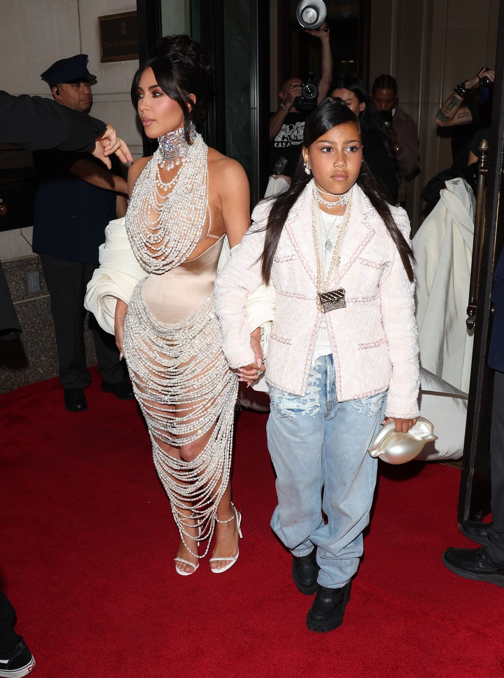  Kim Kardashian e North West — Foto: Getty Images