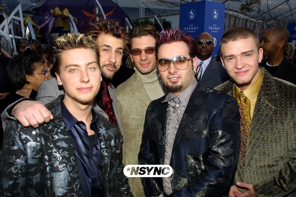 Lance Bass, Joey Fatone, JC Chasez, Chris Kirkpatrick e Justin Timberlake formaram o grupo de sucesso *NSYNC nos anos 2000 — Foto: Reprodução / Instagram